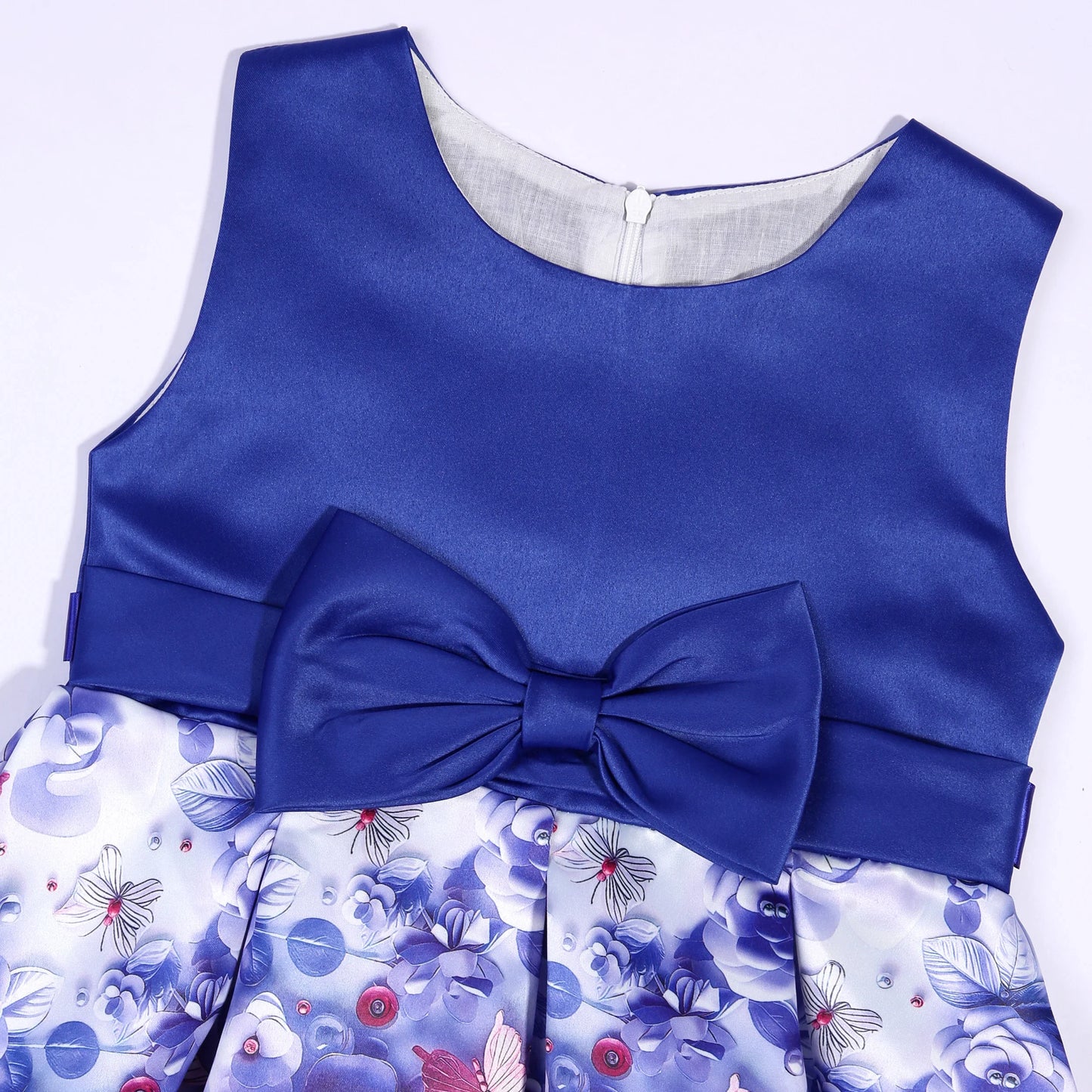 Europe and the United States hot new children's sleeveless bow print dress princess holiday party evening dresses