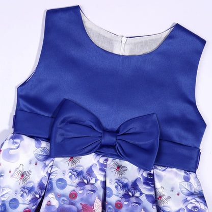 Europe and the United States hot new children's sleeveless bow print dress princess holiday party evening dresses