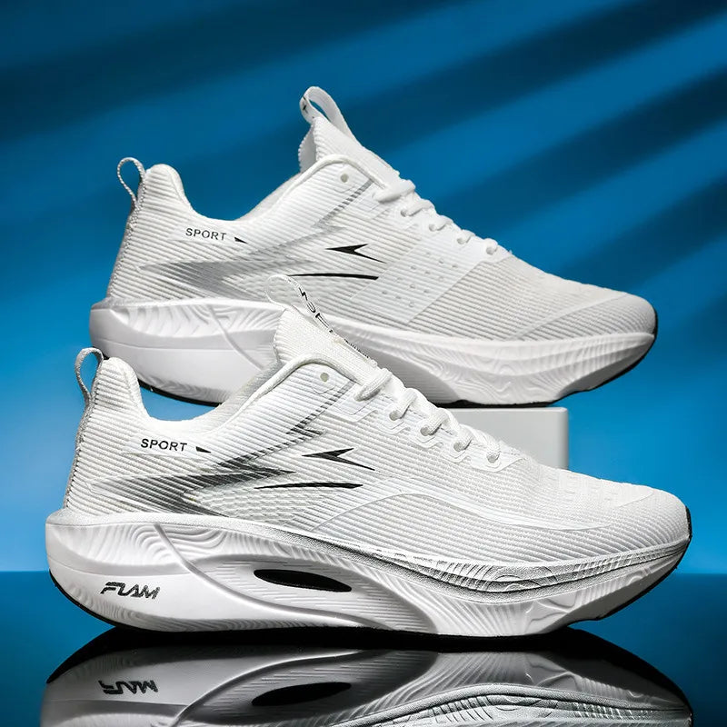 Men Sports Running Shoes Carbon Board Air Cushion Breathable Lightweight Women's Comfortable Athletic Nonskid Sneakers