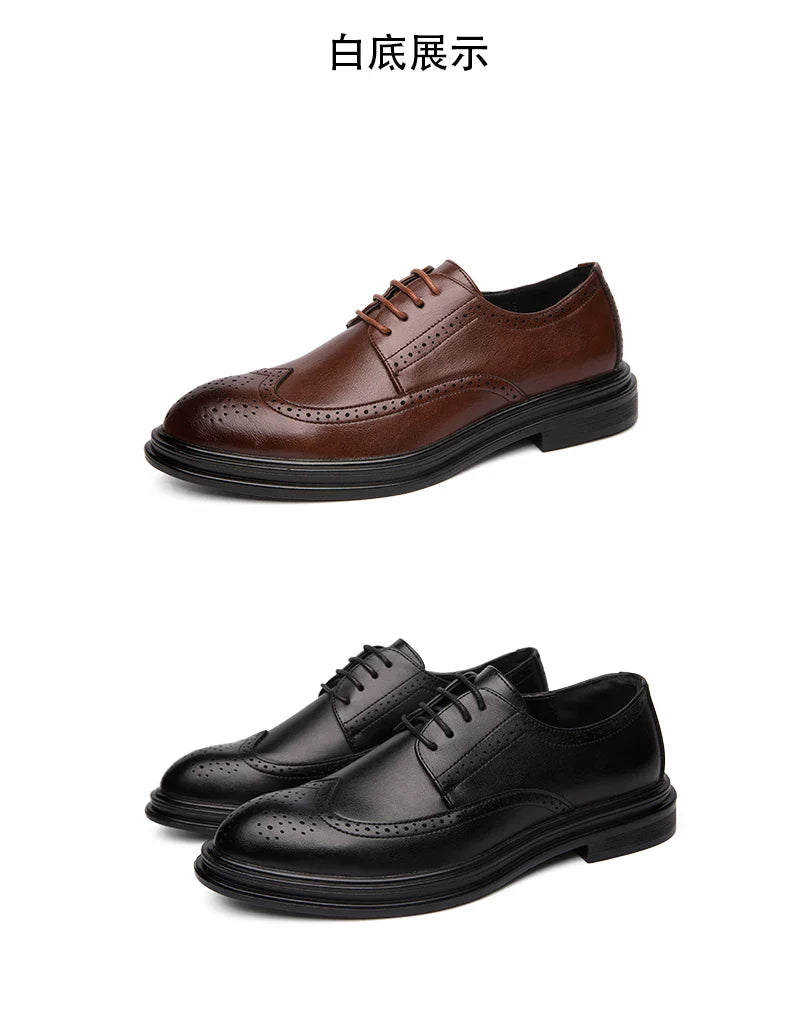 Clsssic Casual Business Shoes For Men Wedding Social Oxford Shoes Men's Dress Leather Office Formal Party Leather Brogues Shoes