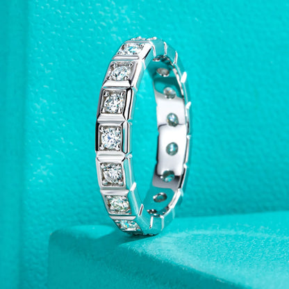 2.2mm D Color Moissanite Princess Eternity Band Ring 925 Sterling Silver Wedding Band For Women Jewelry Wholesale