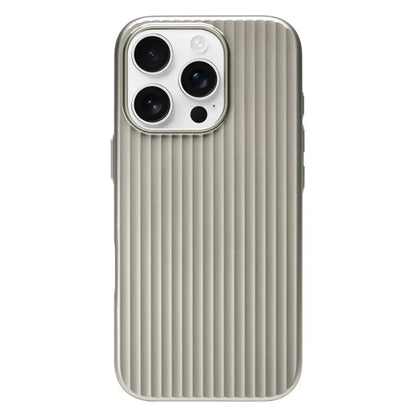 Stripes Metallic Paint Armor Case For iPhone 17 Air 16 15 14 13 Pro Max Shockproof Camera Protective Slim Matte PC Funda