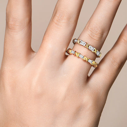 Moissanite Diamond Rings for Women Men D VVS1 Color Rectangle Cut S925 Sterling Silver Stackable Rings Wedding  Jewelry