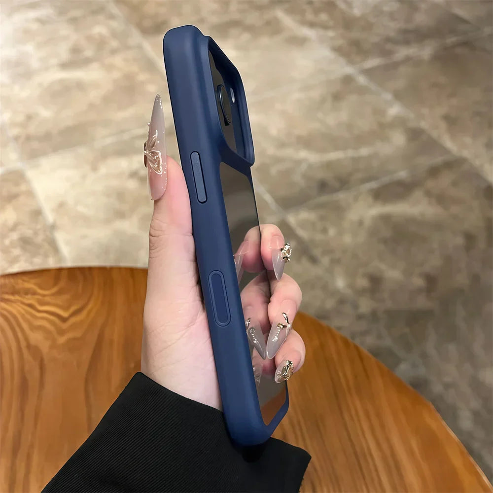 Advanced Silicone Soft Edge Transparent Hard Back Panel Case For iPhone 17 17 Pro 17 Pro Max Shockproof Phone Case Cover Gift