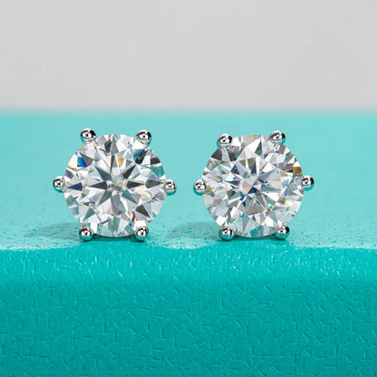 4/2/1ct Total Moissanite Stud Earrings 925 Sterling Silver Certificate Moissanite Earrings Jewelry Making Supplies