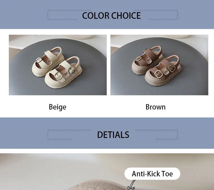 Korean Style Sport Sandal for Children Summer Toddler Shoes Soft-soled Non-slip Student Beach Sandals for Kids Boys Girls H05303
