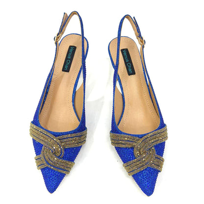 Black Hollow Design With Pointed Shoes And Fashion Three-Dimensional Bag Cozy Rhinestones Are Suitable For Parties