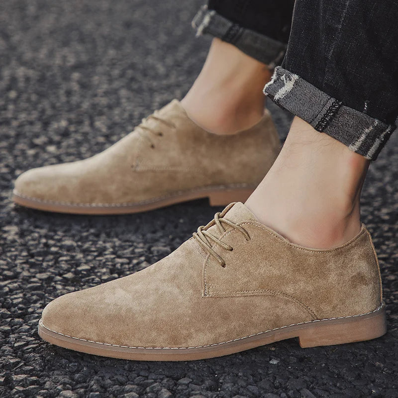 Sapatos Masculinos Derby de Luxo, Sapatos de Couro de Camurça de Alta Qualidade para Homens, Sapatos Casuais de Negócios, Sapatos de Amarrar Masculinos para Festas e Casamentos, Tamanho Grande
