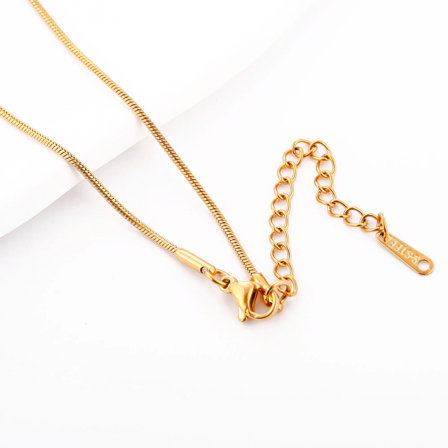 5pc 18K Gold Color PVD Plated Stainless Steel Cuba Cross O Ripple Twisted Chain Necklace Adjustable Chain DIY Necklace Wholesale