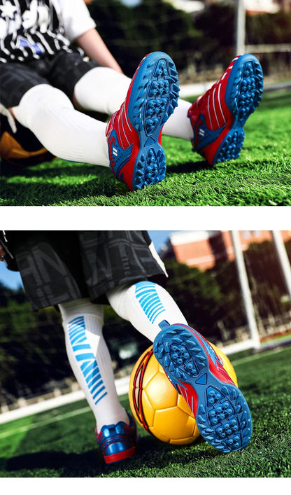 Personality Stylish And Comfortable Boys Girls Training Game Sneakers Indoor Outdoor Lawn Youth Student Soccer Shoes 25-35#