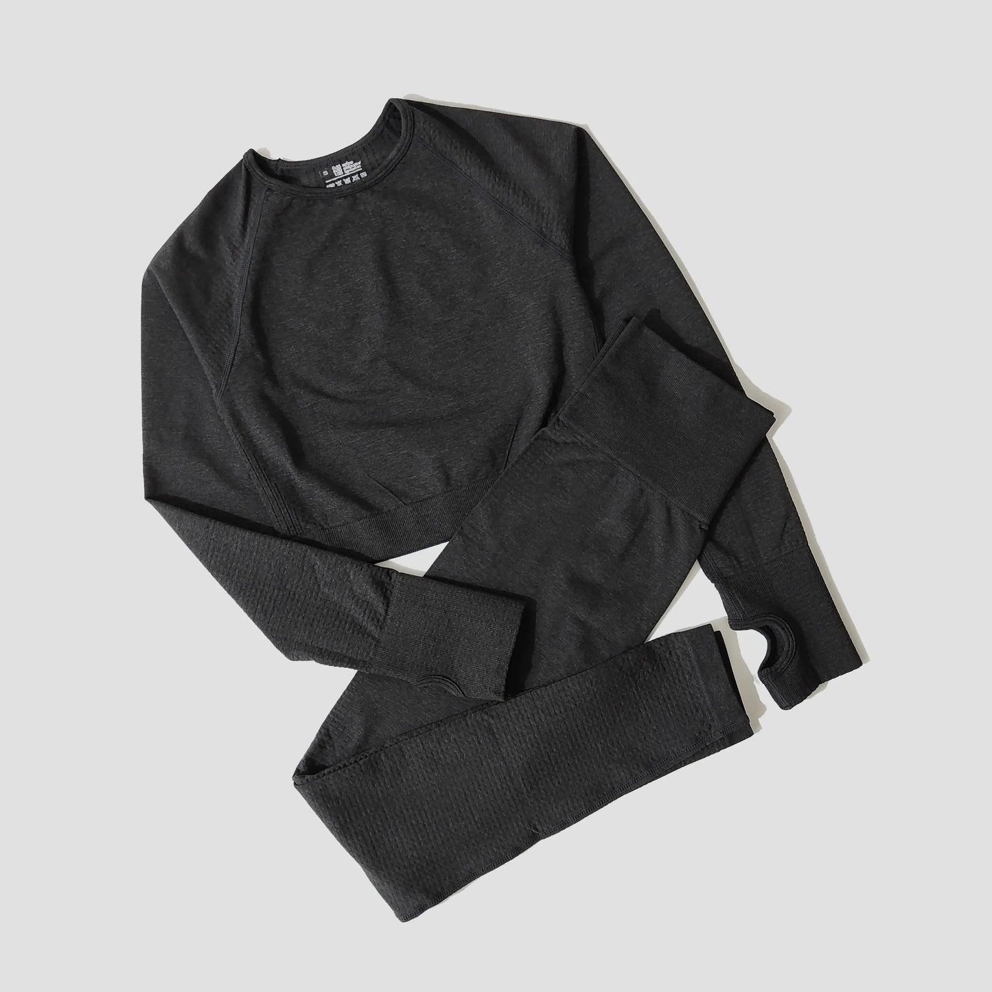 Women Seamless Yoga Set Fitness Sports Suits Gym Clothing Long Sleeve Crop Top Shirts High Waist Running Leggings Workout Pants
