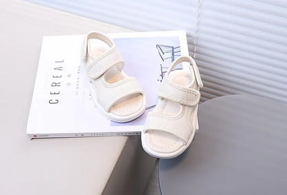 Summer Boy Casual Lightweight Cloth Vamp Beach Shoes Student Outdoor Girls Sandals Breathable Daily Platform Flat Sandals I05073