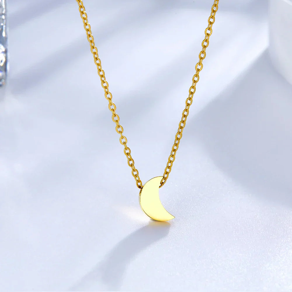 Heart Star Moon Pendant Necklaces Tiny Charms Stainless Steel Choker Women/Girls Y2K Sweater Boho Jewelry Collares