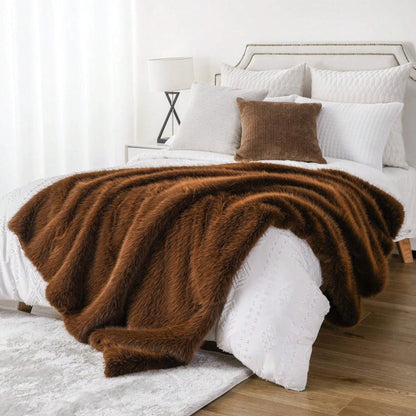 Fluffy Soft Blankets Luxury Fur blanket for Bed Sofa Mink Faux Fur Throw and Blankets Large Warm Blanket for Home Decor
