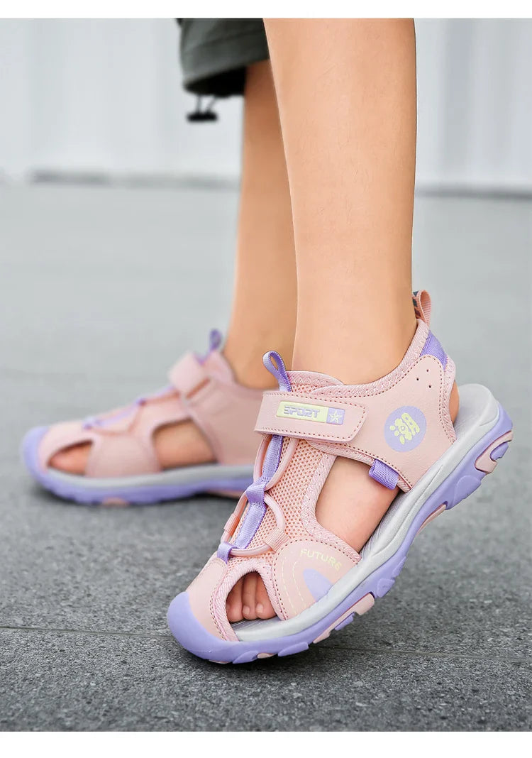 Summer Beach Shoes Kids Closed Toe Anti-collision Sandals Breathable Children Casual Walking Sandals For Boys And Girls