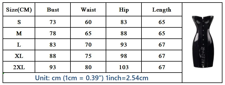 Hot Black/Red Long PVC Leather Corset Dress Sexy Women Gothic Waist Tranier Body Slim Club Vinyl Latex Mini Dress S-2XL