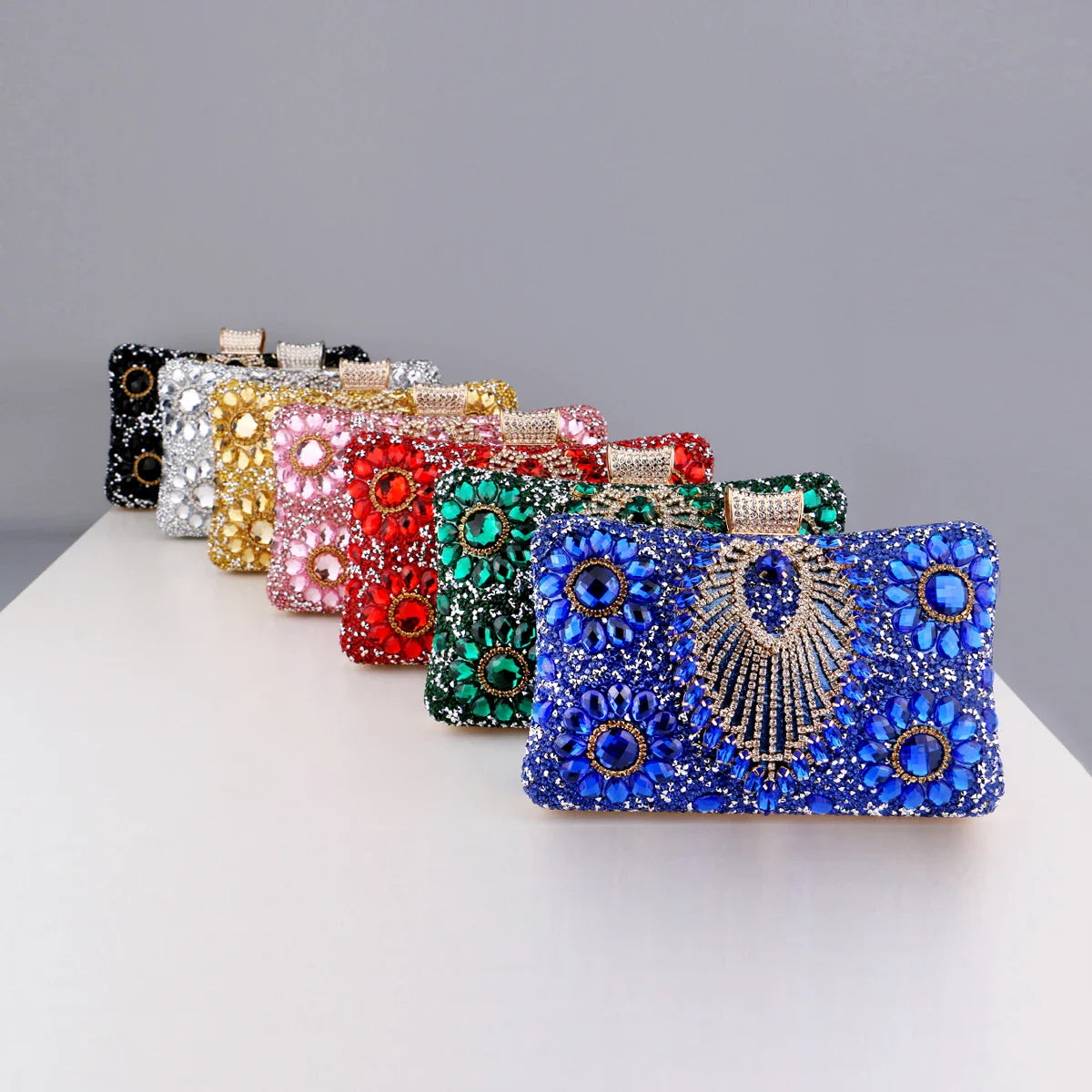 Acrylic Flower One Side Glitter Tassel Women Evening Bags Diamonds Small Day Clutch Luxury New Chain Shoulder Handbags For Party