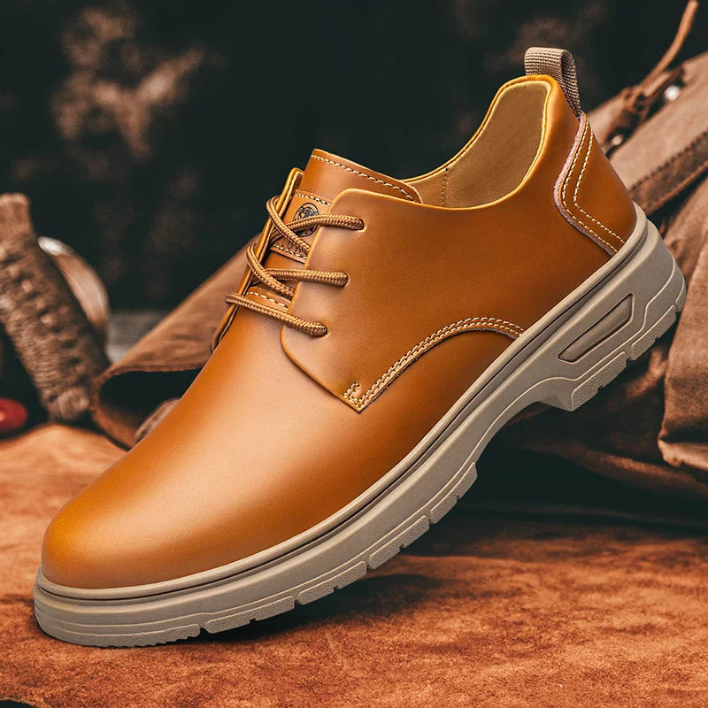 Handmade Men's Business Casual Shoes Comfortable Classic Lace-Up Work Shoes Fashionable Wedding Men's Footwear