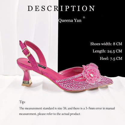African-Inspired Evening Shoes and Handmade Clutch Set Pointed Toe High-Heel Women's Footwear and Matching Bag