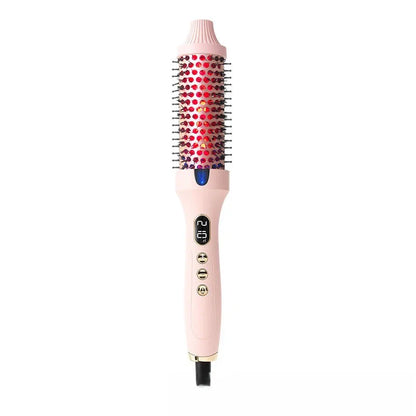 Fluffy Comb Straight Hair Curling and Straightening Dual Purpose Curling Brush PTC Heating Red Light Hair Care Curling Iron
