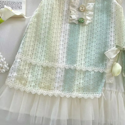 Girls Casual Dresses Sleeveless Lace Sundress Lace Flower Princess Dress Kids Dresses for Girls 2 To 8 Years