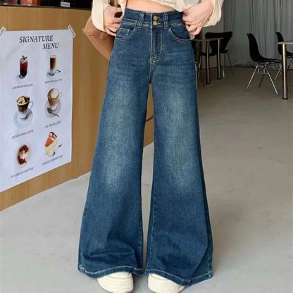 High Waist Jeans Wide Leg Loose Fit 2025 Fashion Denim Trousers Comfort Stretch Bootcut Pants for Women Casual Wear Everyday