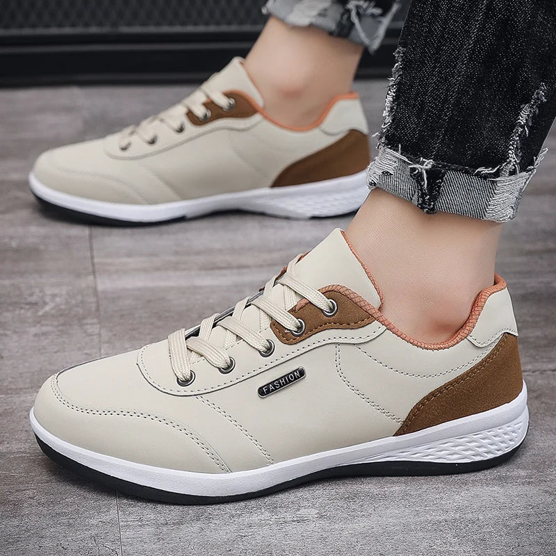 Men Shoes Spring Autumn Waterproof Walking Sneakers Leisure Male Leather Sports Shoes Non-Slip Footwear Tennis for Men