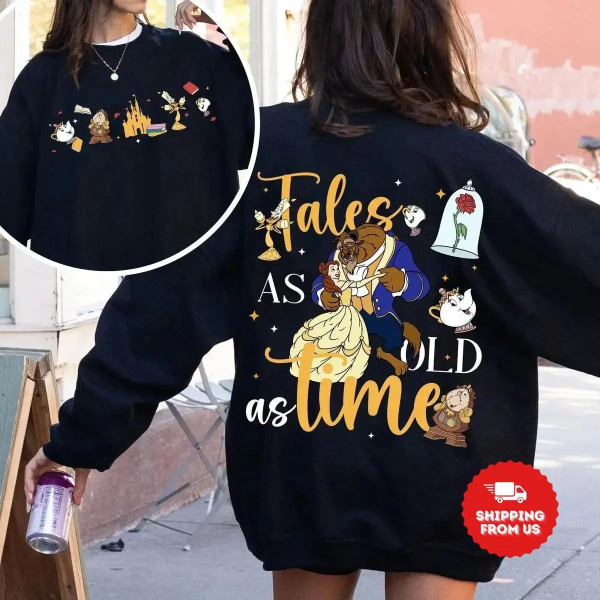 Beauty and The Beast Princess Journey Double-sided Printed Cotton Sweatshirt
