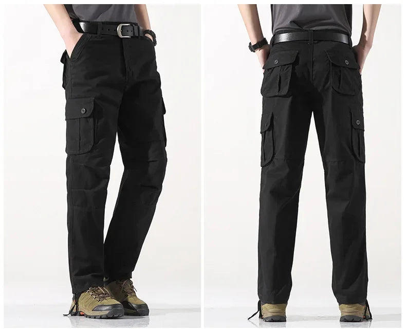 New Men Cargo Pants Pants 6 Pockets Fashion Cargo Pants Quality Cotton Outdoor Male Casual Pants