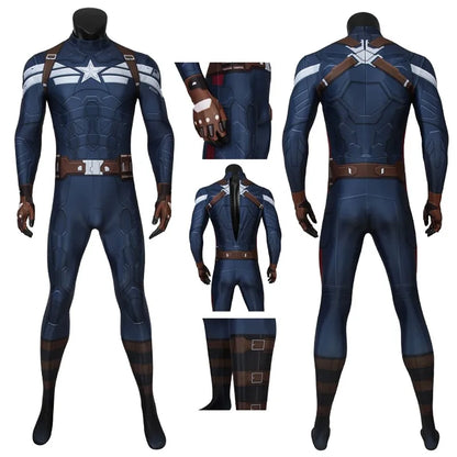 Captain America Cosplay Costume 3D Printed Spandex Zentai Suit for Men Superhero Halloween Party  Cosplay Outfit