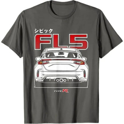 2026 Civic Type R FL5 JDM Performance Spoiler Graphic T-Shirt 100% Cotton Black Adult Automotive Enthusiast Casual Tee