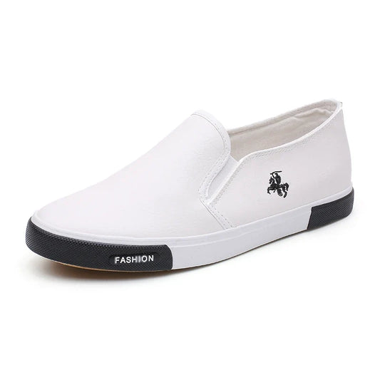 Men Leather Shoes Flat Heel Low Top Slip-on Breathable Fashion Business Trendy All-match Comfortable Spring and Autumn Main Push