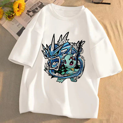 Demon Slayer Anime T-Shirt Kimetsu No Yaiba Unisex Graphic Tee Summer Short Sleeve Casual Cartoon Top Streetwear Anime Gift