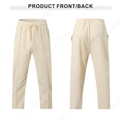 Mens Stylish Waffle Pants - Casual Sports Slim Fit with Adjustable Drawstring Secure Pockets for All Seasons - Perfect Outdoor