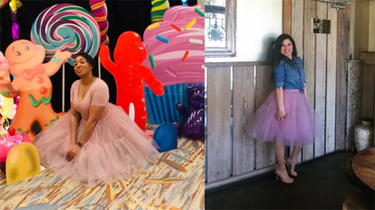 6 Layers Fluffy Ball Gown Women Short Skirts Knee Length Tutu Dress Underskirt Soft Tulle Petticoat for Club Cosplay Marathon