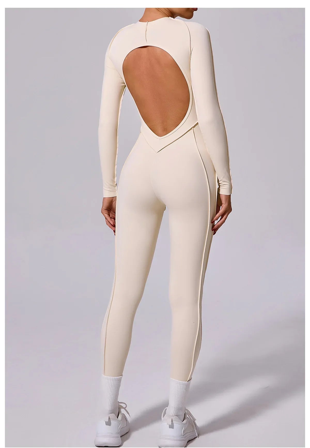 Women's High Elasticity Sports Bodysuit Kit Yoga Fitness Jumpsuit Open Back Hip-Lift Outdoors Gym Workout Sexy Fitness Outfit