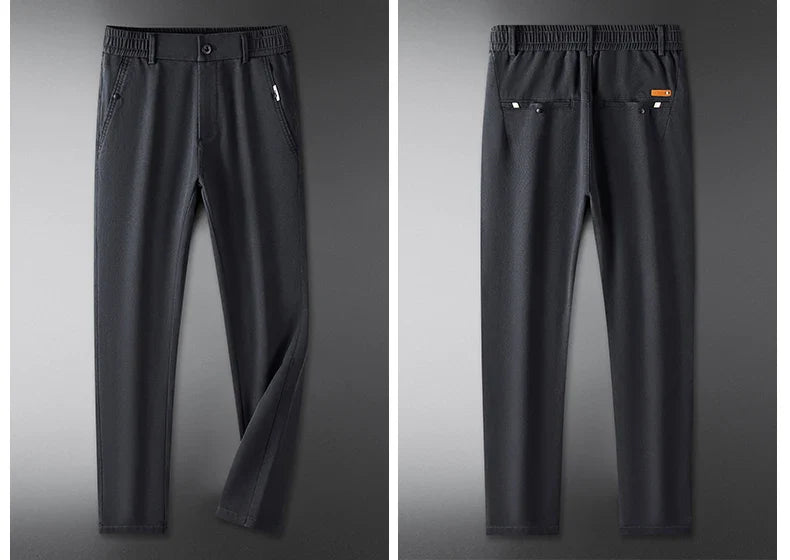 Business Straight Men's Pants Fashion Comfortable Brand Lyocell Soft Trousers Classic Simple Regular Solid Color Slim Pants