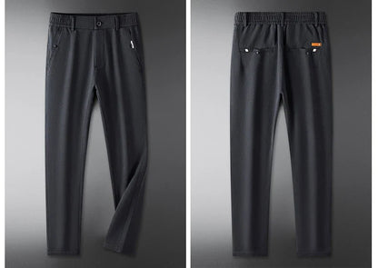 Business Straight Men's Pants Fashion Comfortable Brand Lyocell Soft Trousers Classic Simple Regular Solid Color Slim Pants
