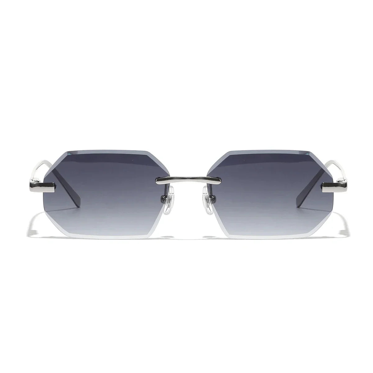 Sunglasses Men Brand Designer Fashion Rimless Sun Glasses Shades Diamond Cut Lens Ladies Frameless Metal Eye glasses