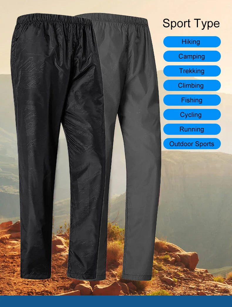 Women Men Hiking Pants Outdoor Waterproof Pants Unisex Climbing Camping Sports Quick Dry Mountain Rain Trousers Anti UV
