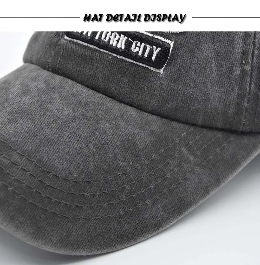 Embroidered Baseball Cap For Women Men New Spring Summer Solid Sunhat Retro Washable Sport Snapback Caps Hip Hop Fishing Hat