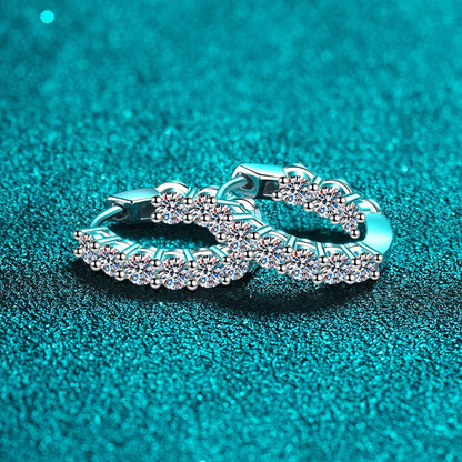 D VVS1 Full Moissanite Hoop Earring GRA Certified 925 Sterling Sliver Plated 18k Earrings for Women Party Gift Jewelry