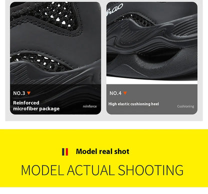 Lightweight safety shoes with large mesh, breathable, odor resistant, impact resistant, puncture resistant, and soft work shoes