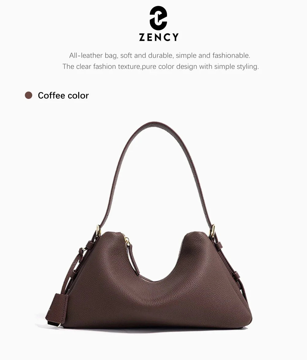 Genuine Leather Satchel Bags For Women Simple Fashion Ladies Underarm Handbag Large Capacity Shoulder Bag 2025 New