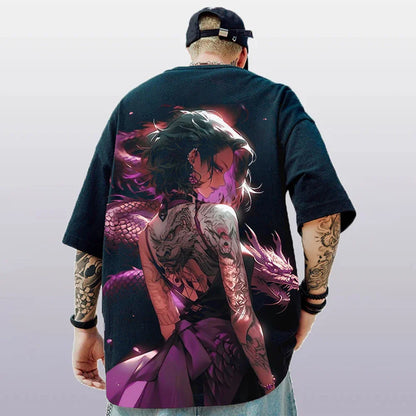 3d Anime Character Print Men's T-Shirt 2024 New Oversized Short Sleeve T-Shirt For Men Street Hip-Hop Tee Top Quick Dry T Shirts