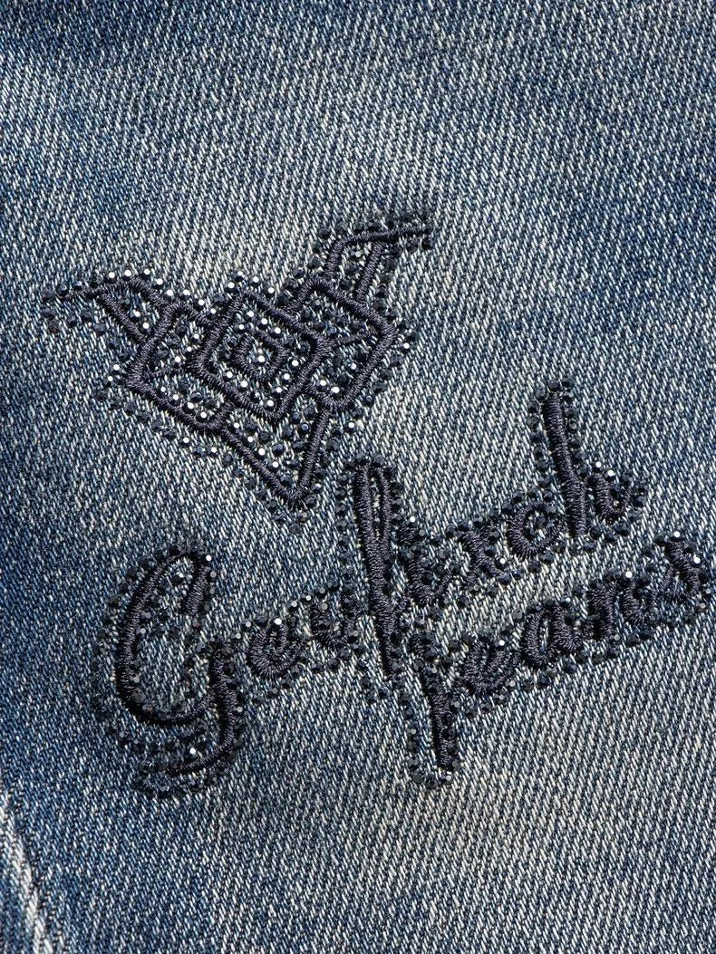 Calça Jeans Masculina Reta Vintage Americana Estampada Tendência Primavera Outono Nova Moda Calça Jeans Stretch Esportiva Casual 28-36