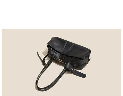 High version genuine leather pillow bag for women 2025 new all-match large capacity first layer cowhide bowling bag for women
