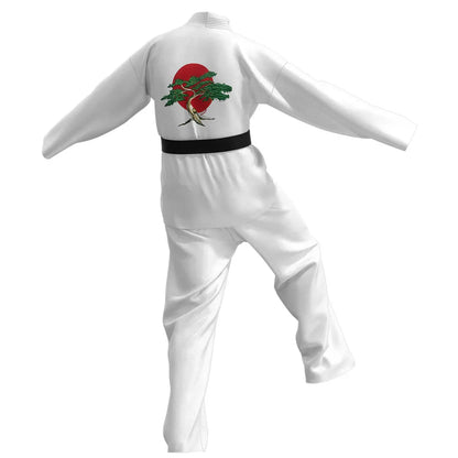 Karate Kids KOF Cobra Kai Cosplay Costume Kid Adult Black White Kimono Uniform Headband Anime Halloween Party Suit Tracksuit