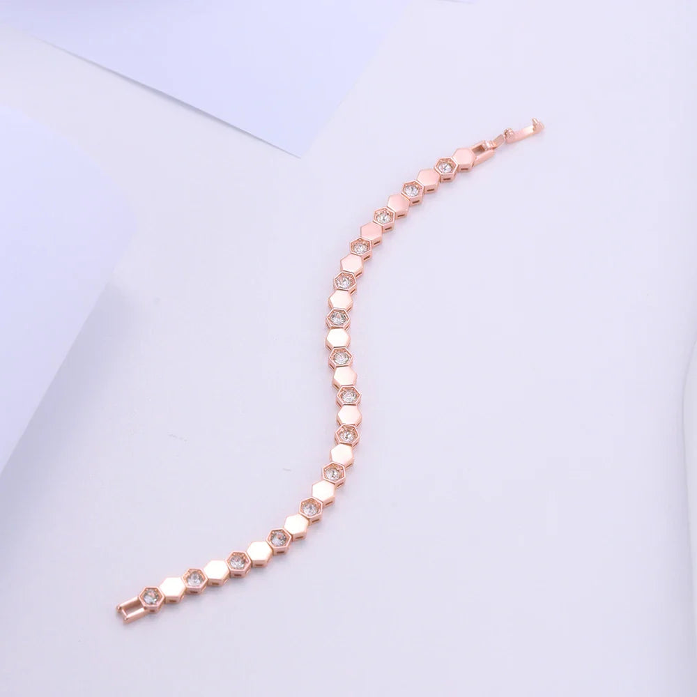 Jewelry Embellished with Premium Swarovski Crystals Bracelet  for Women Quality Brass with 18K White Gold Plated