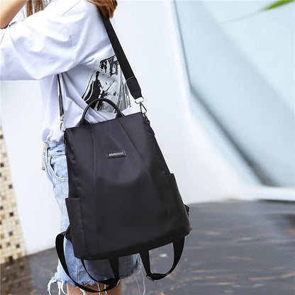 Casual Oxford Backpack Women Black Waterproof Nylon School Bags For Teenage Girls High Quality Fashion Travel Tote Packbag
